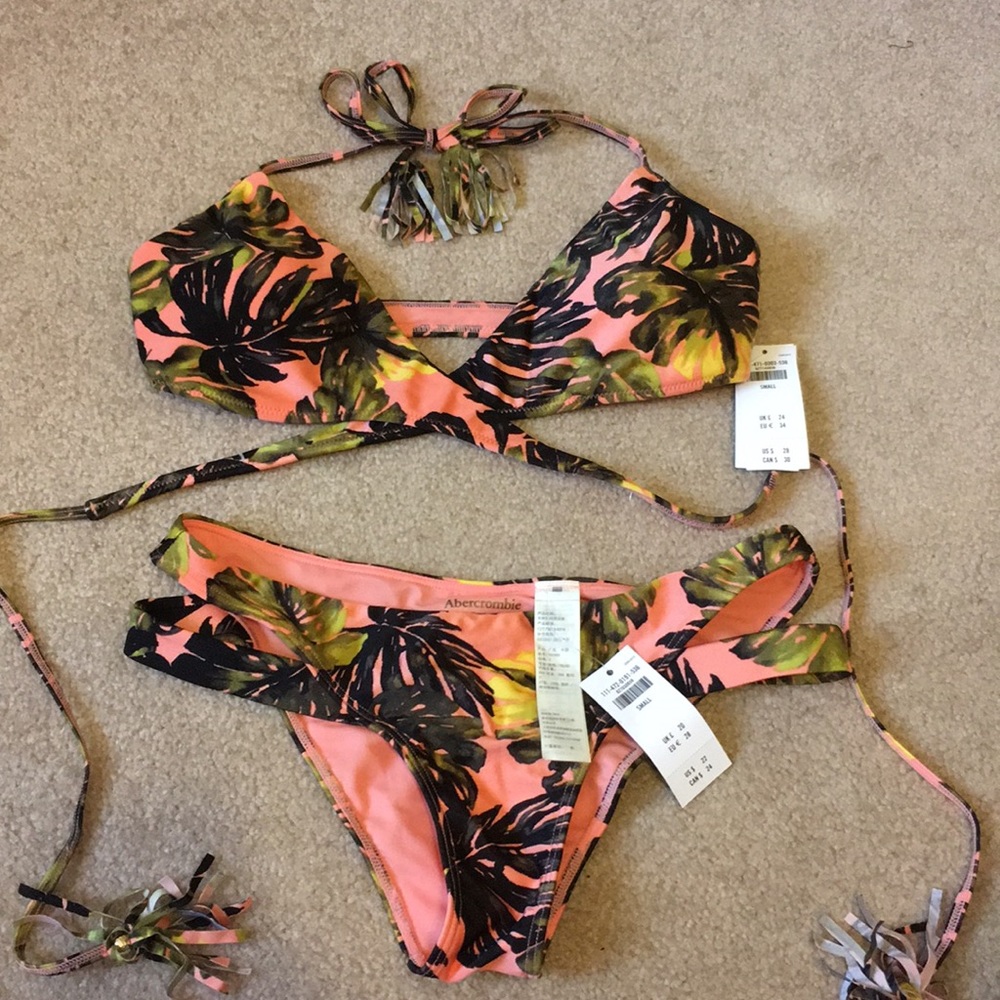 Abercrombie cheeky pink coral bikini 👙